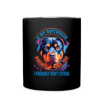 Hunde Rottweiler Hundeliebhaber - Tasse einfarbig - Schwarz - Vorne