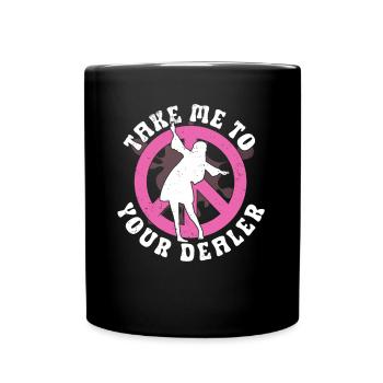 Hippie Peace Sign Peace Flowers Flower Child - Full Colour Mug - black - Front