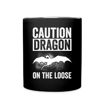 Méfiez-vous du dragon en général - Mug uni - noir - Devant