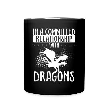 Relation avec les dragons - Mug uni - noir - Devant