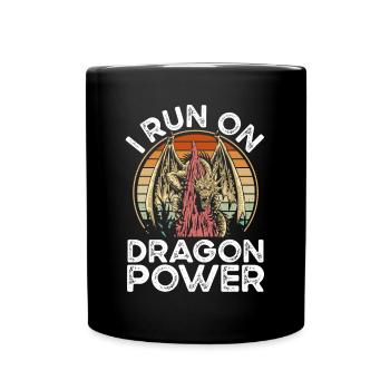 I run with dragon power - Full Colour Mug - black - Front