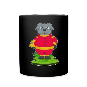 Dog Firefighter Fire Brigade - Full Colour Mug - black - Front