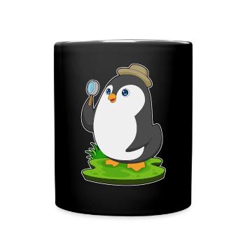 Pingouin Détective Magnifier - Mug uni - noir - Devant