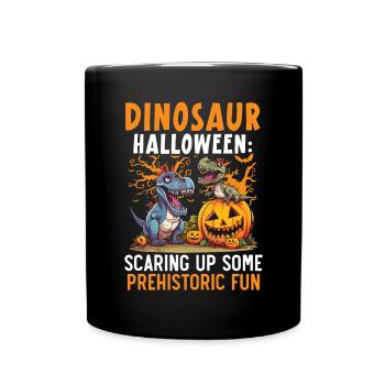 Dinosaur Halloween Trick Or Treat Dino Lover - Full Colour Mug - black - Front