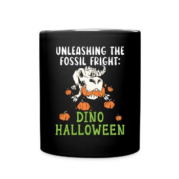 Dinosaur Halloween Trick Or Treat Dino Lover - Full Colour Mug - black - Front