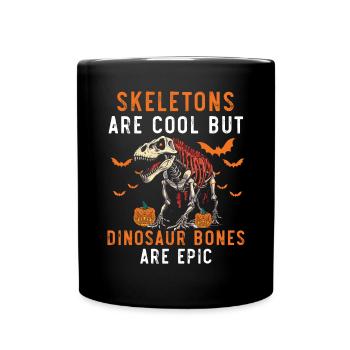 Dinosaur Halloween Trick Or Treat Dino Lover - Full Colour Mug - black - Front
