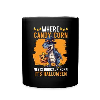 Dinosaur Halloween Trick Or Treat Dino Lover - Full Colour Mug - black - Front
