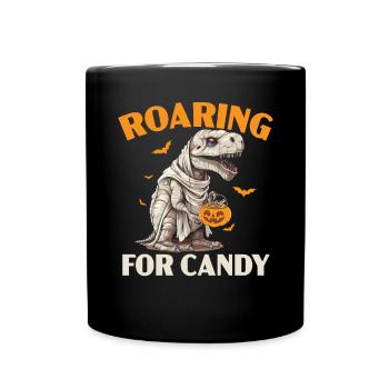 Dinosaur Halloween Trick Or Treat Dino Lover - Full Colour Mug - black - Front