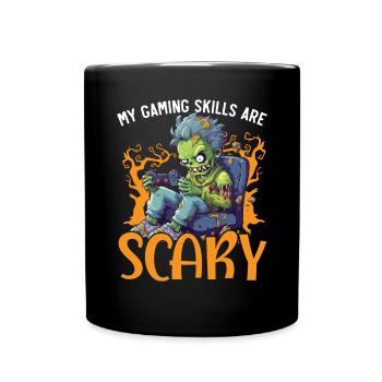 Gaming Halloween Trick Or Treat Gamer Video Game - Full Colour Mug - black - Front