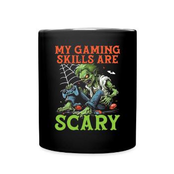 Gaming Halloween Trick Or Treat Gamer Video Game - Full Colour Mug - black - Front