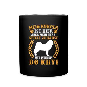 Spiele mit meinem Do Khyi Tibetmastiff Tibetdogge - Tasse einfarbig - Schwarz - Vorne