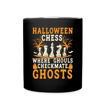 Jeu de plateau d’échecs Halloween Trick Or Treat - Mug uni - noir - Devant