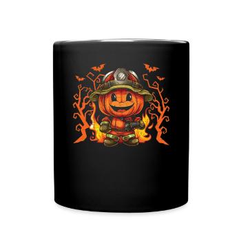 Pompier Halloween Trick Or Treat Fireman - Mug uni - noir - Devant