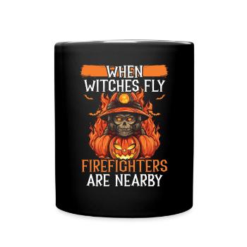 Pompier Halloween Trick Or Treat Fireman - Mug uni - noir - Devant