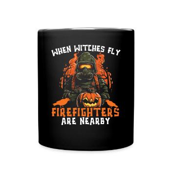Pompier Halloween Trick Or Treat Fireman - Mug uni - noir - Devant