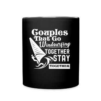Windsurfing Couples Windsurfing Together - Full Colour Mug - black - Front