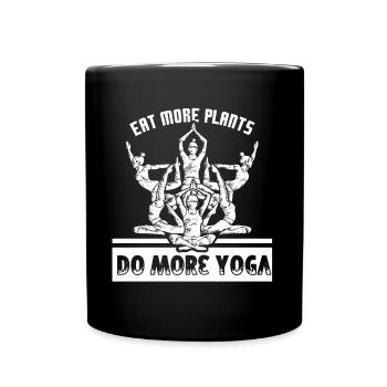 Yoga Eat More Plants Do More Yoga - Full Colour Mug - black - Front