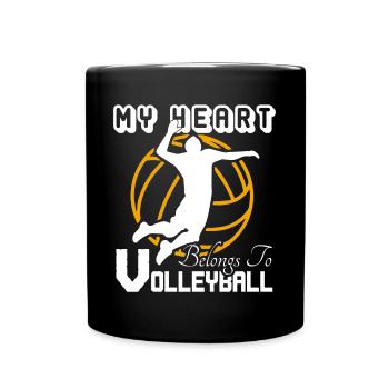 Volleyball My Heart Belongs To Volleyball - Full Colour Mug - black - Front