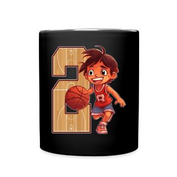 Basketball Birthday - 2 years old Boy - 2. - Full Colour Mug - black - Front