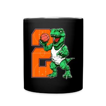 Basketball Dino - 2 year old boy - 2. - Full Colour Mug - black - Front