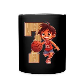 Basketball Birthday - 7 years old Boy - 7. - Full Colour Mug - black - Front