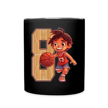 Basketball Birthday - 8 years old Boy - 8. - Full Colour Mug - black - Front