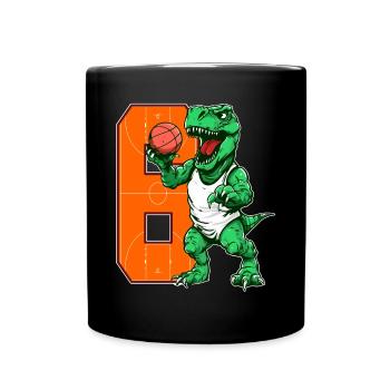 Basketball Dino - garçon de 6 ans - 6. - Mug uni - noir - Devant