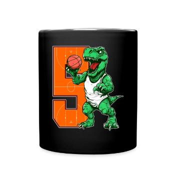 Basketball Dino - 5 year old boy - 5. - Full Colour Mug - black - Front