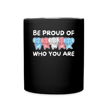 Transgender Flag Gay Pride LGBTQ Elephant - Full Colour Mug - black - Front