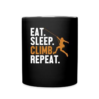 Eat Sleep Climb Repeat Alpine Climbing - Full Colour Mug - black - Front