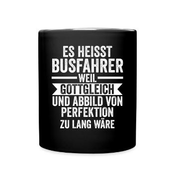 Bus Busfahrer - Tasse einfarbig - Schwarz - Vorne