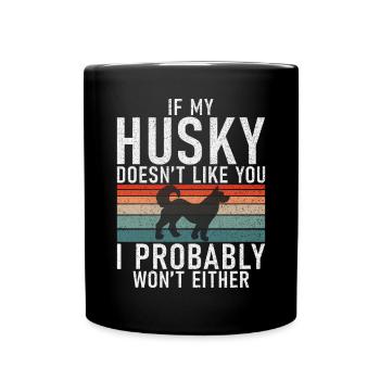 Cadeaux de chien Husky - Mug uni - noir - Devant