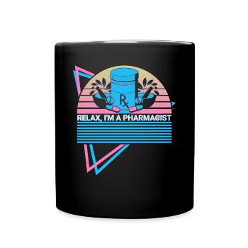 Entspannen Sie sich, ich bin ein Apotheker Apothek - Tasse einfarbig - Schwarz - Vorne