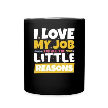 Ich liebe meinen Beruf Lehrer - Tasse einfarbig - Schwarz - Vorne