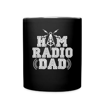 Ham Radio Dad Men Amatuer Radio Operator Antenna - Full Colour Mug - black - Front