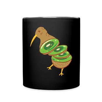 Kiwi Bird Fruit Joke - Tasse einfarbig - Schwarz - Vorne