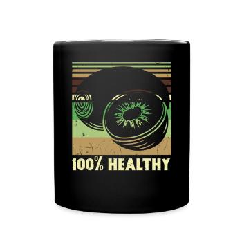 Kiwi 100% Healthy - Tasse einfarbig - Schwarz - Vorne