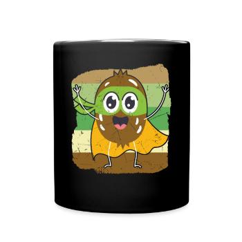 Kiwi Vintage Distressed - Tasse einfarbig - Schwarz - Vorne