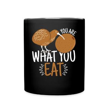 You Are What You Eat Kiwi - Tasse einfarbig - Schwarz - Vorne