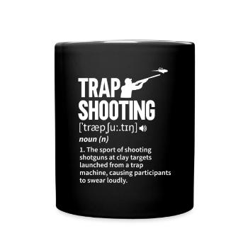 Trapschießen Skeet Tontaubenschießen - Tasse einfarbig - Schwarz - Vorne