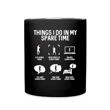 Disque de lancer de frisbee ultime - Mug uni - noir - Devant
