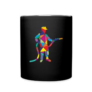 Pompier polygonal de la brigade des pompiers - Mug uni - noir - Devant
