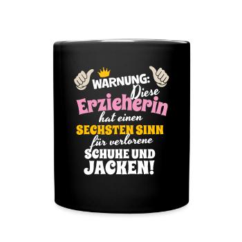 Erzieherin Weihnachten Verlorene Schuhe - Tasse einfarbig - Schwarz - Vorne
