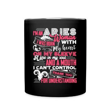 Aries I'm An Aries Woman Horoscope - Full Colour Mug - black - Front
