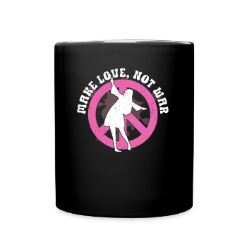 Hippie Peace Sign Peace Flowers Flower Child - Full Colour Mug - black - Front