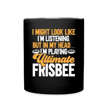 Disque de lancer de frisbee ultime - Mug uni - noir - Devant