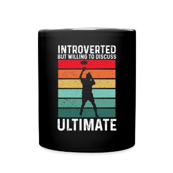 Disque de lancer de frisbee ultime - Mug uni - noir - Devant