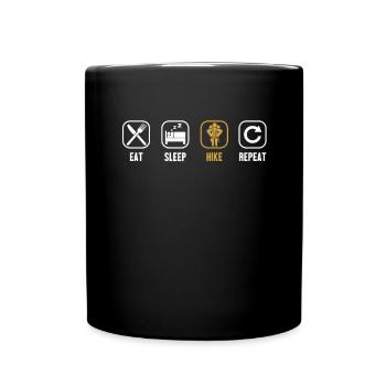Eat Sleep Hike Repeat Trekking Mountain Hiking Hiking - Full Colour Mug - black - Front