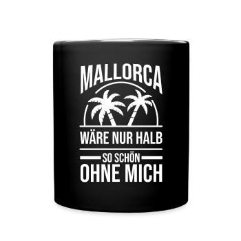 Party Urlaub Mallorca - Tasse einfarbig - Schwarz - Vorne