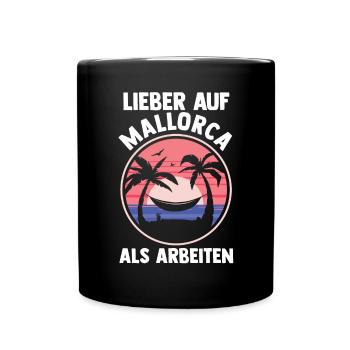 Party Urlaub Mallorca - Tasse einfarbig - Schwarz - Vorne